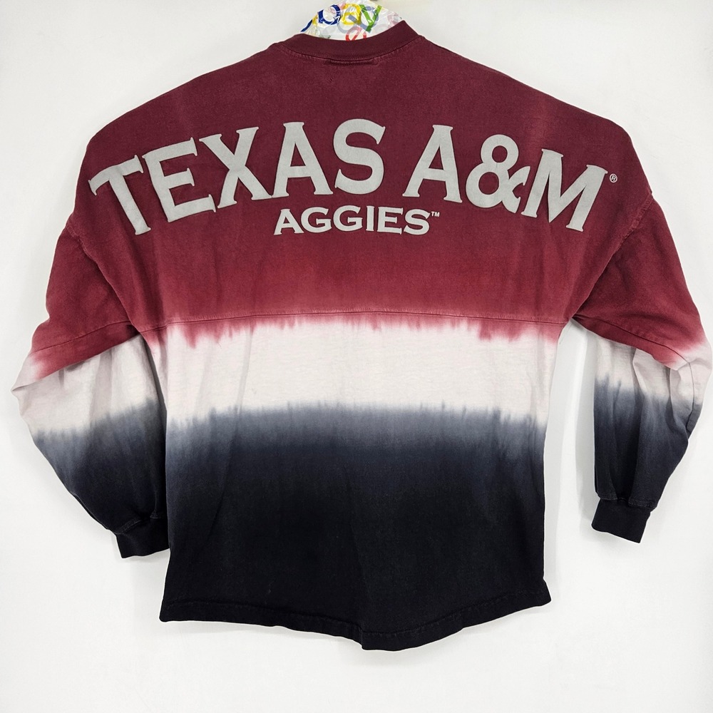 Texas A&M Aggies Spirit Jersey Mens Medium Tie Dye Shirt Long Sleeve Oversized